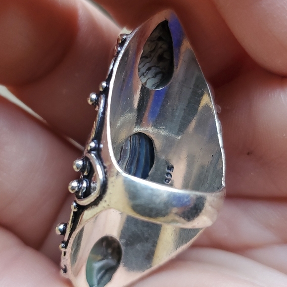 New Abalone Shell 925 Silver Statement Ring. - Picture 10 of 14